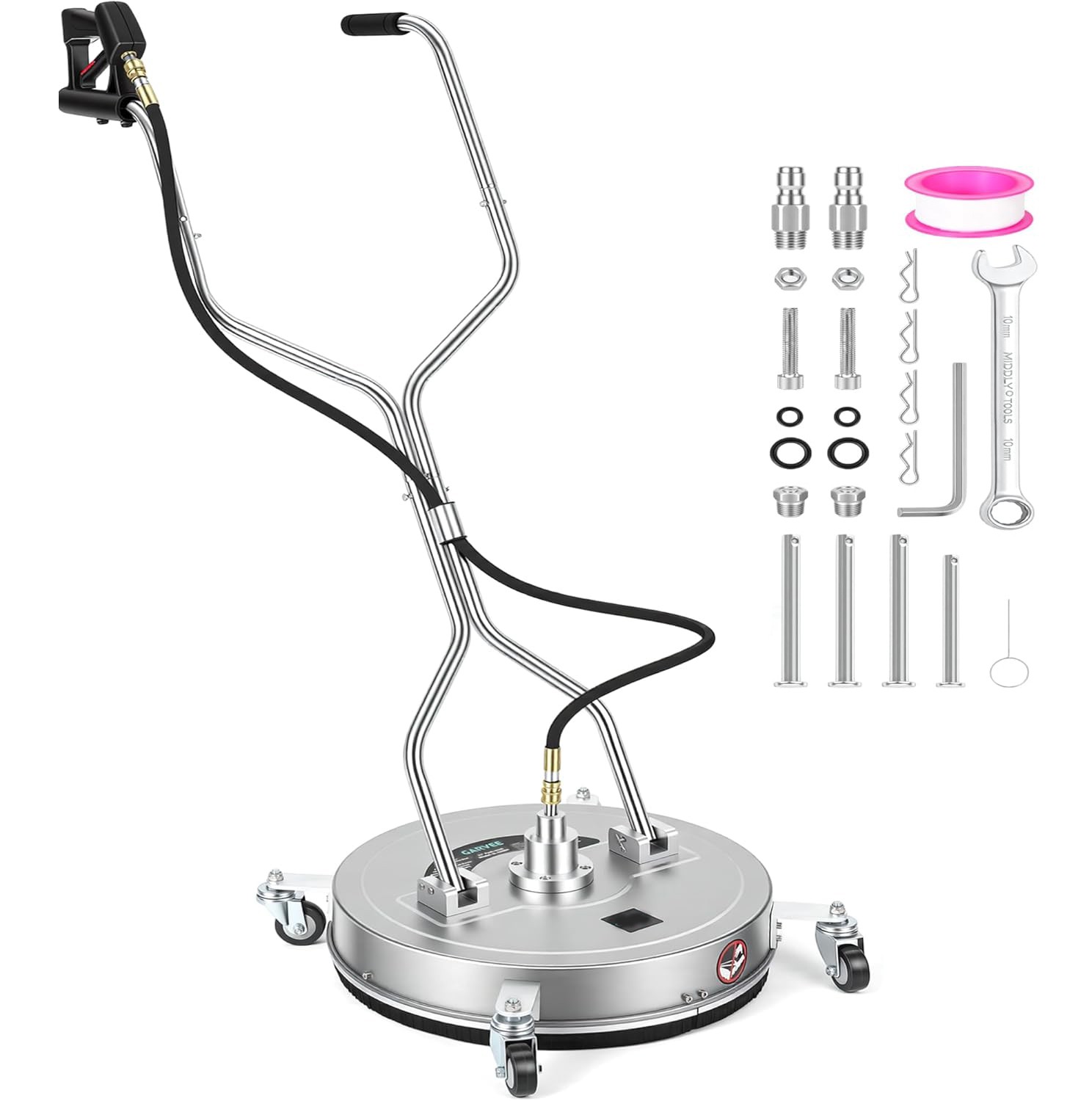 21″ Pressure Washer Surface Cleaner Stainless Steel Dual Handle Surface Cleaner
