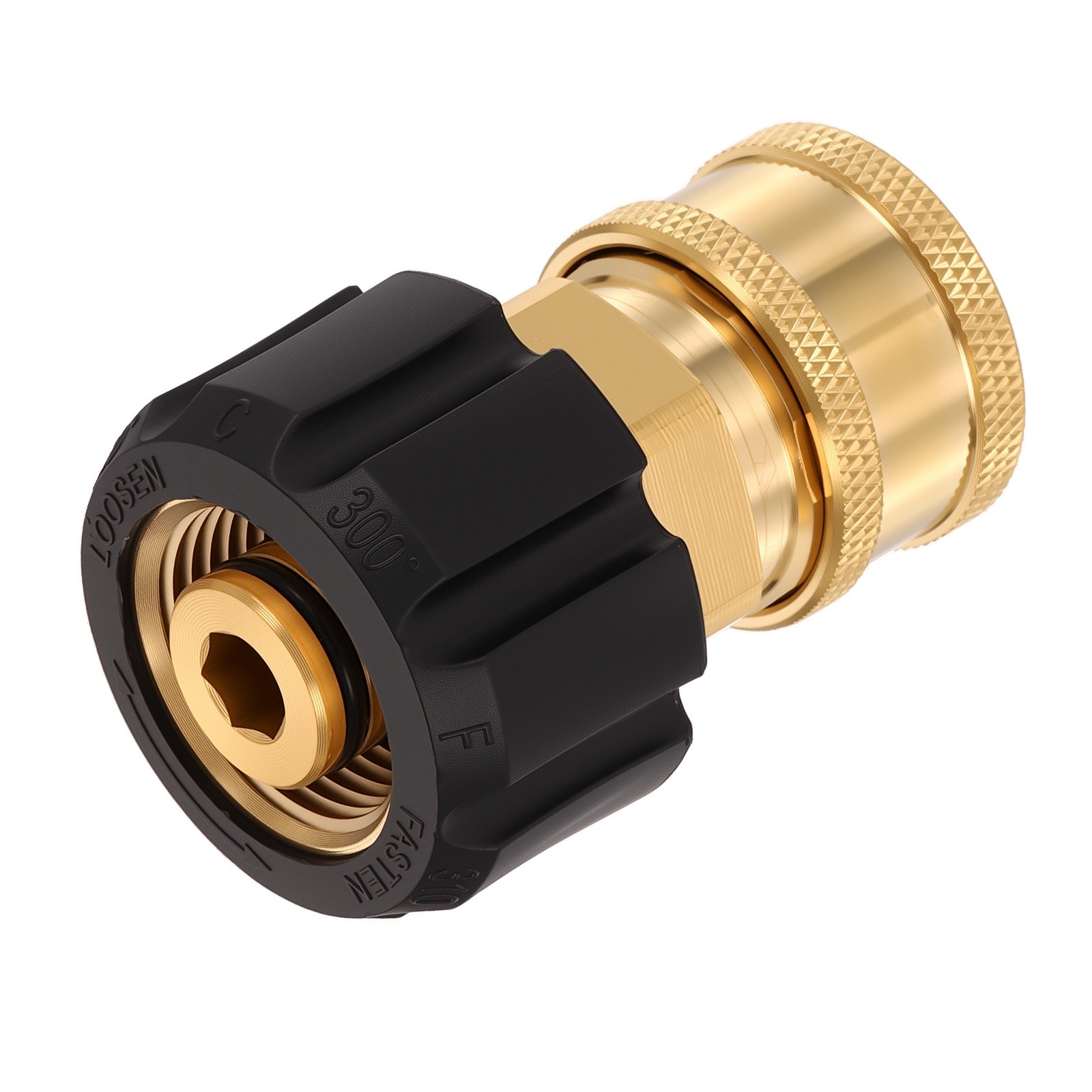 Pressure Washer Adapter M22 14mm Female to 3/8″ Female Quick Plug Brass Fitting