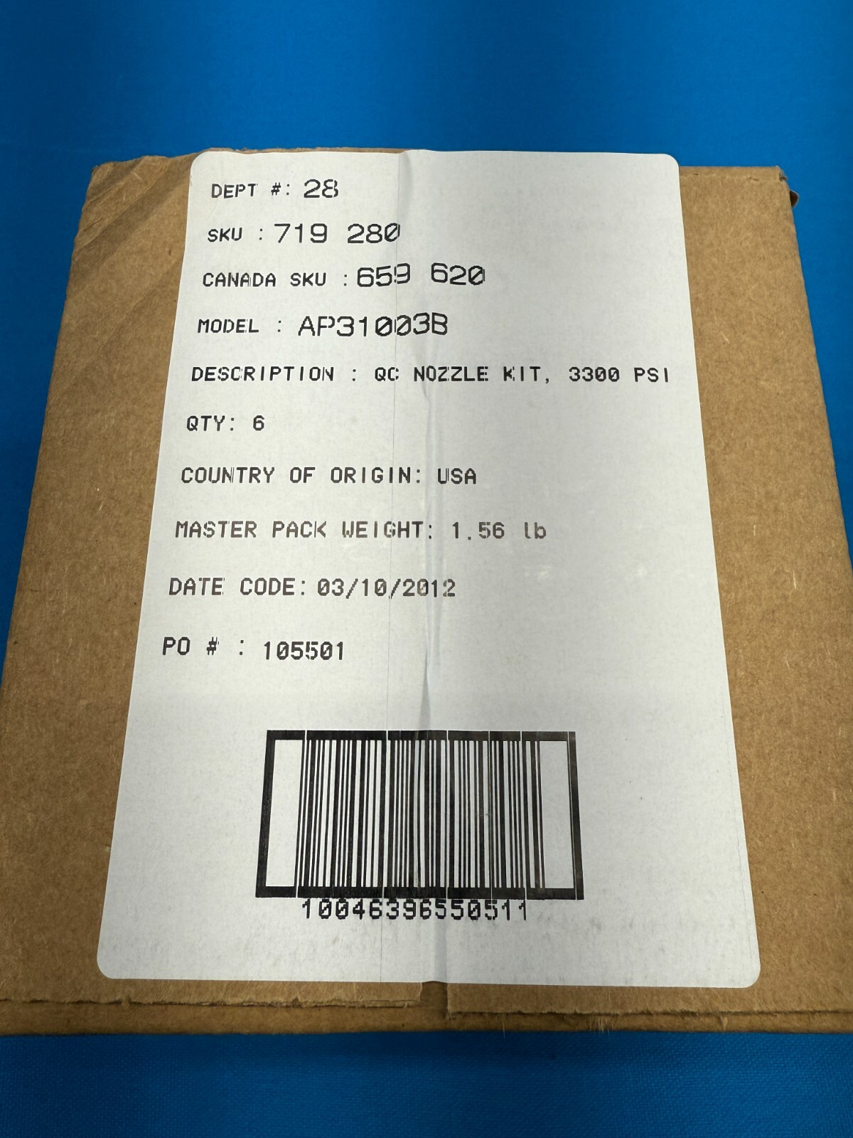 Box of 6 – PowerCare AP31003B 4-Piece Quick Connect Pressure Washer Nozzle Set