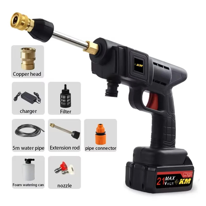 JH Portable High Pressure Electric Car Washer Gun Rechargeable Battery Powered C