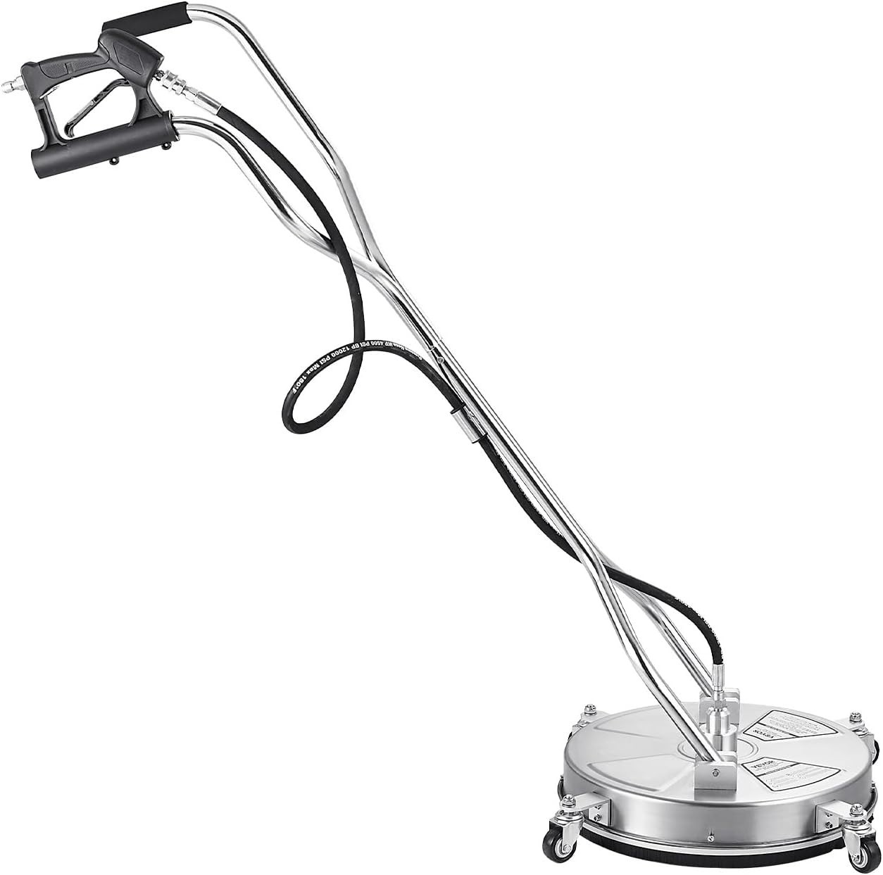 Professional 4000 PSI Stainless Steel Surface Cleaner with Dual Handle & Wheels