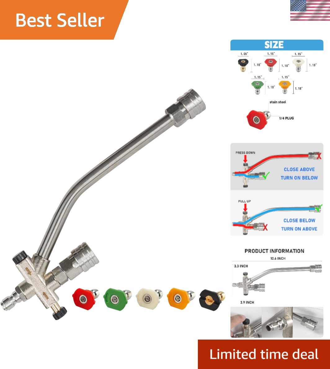 Effortless Foam Cleaning: Dual-Connector Pressure Washer Unit with 5 Nozzle Tips