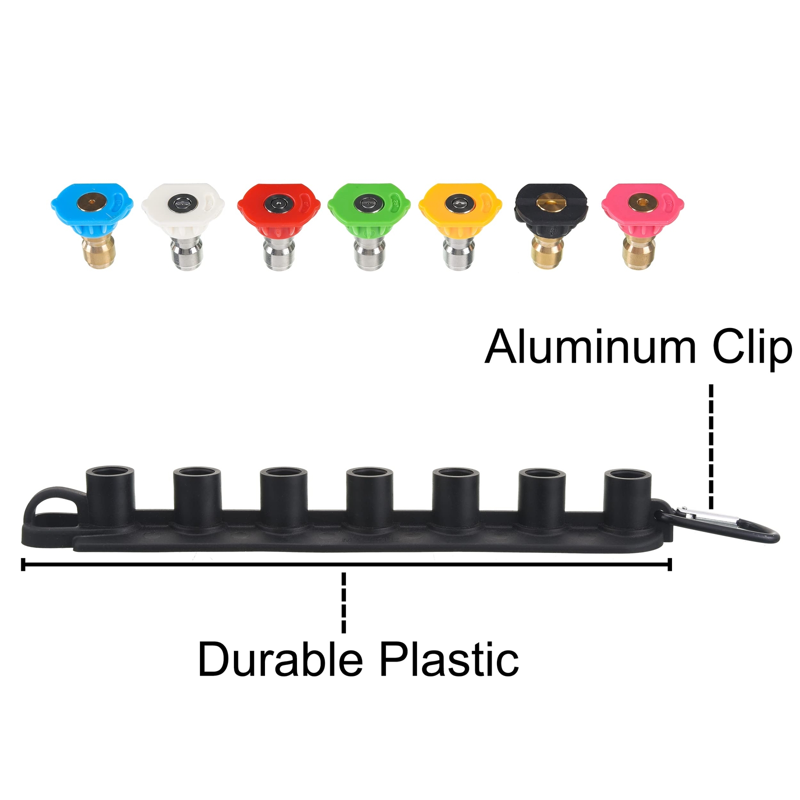 Pressure Washer Nozzle Tips Set with Nozzle Holder 7 Spray Nozzle Tips 1/4 In…