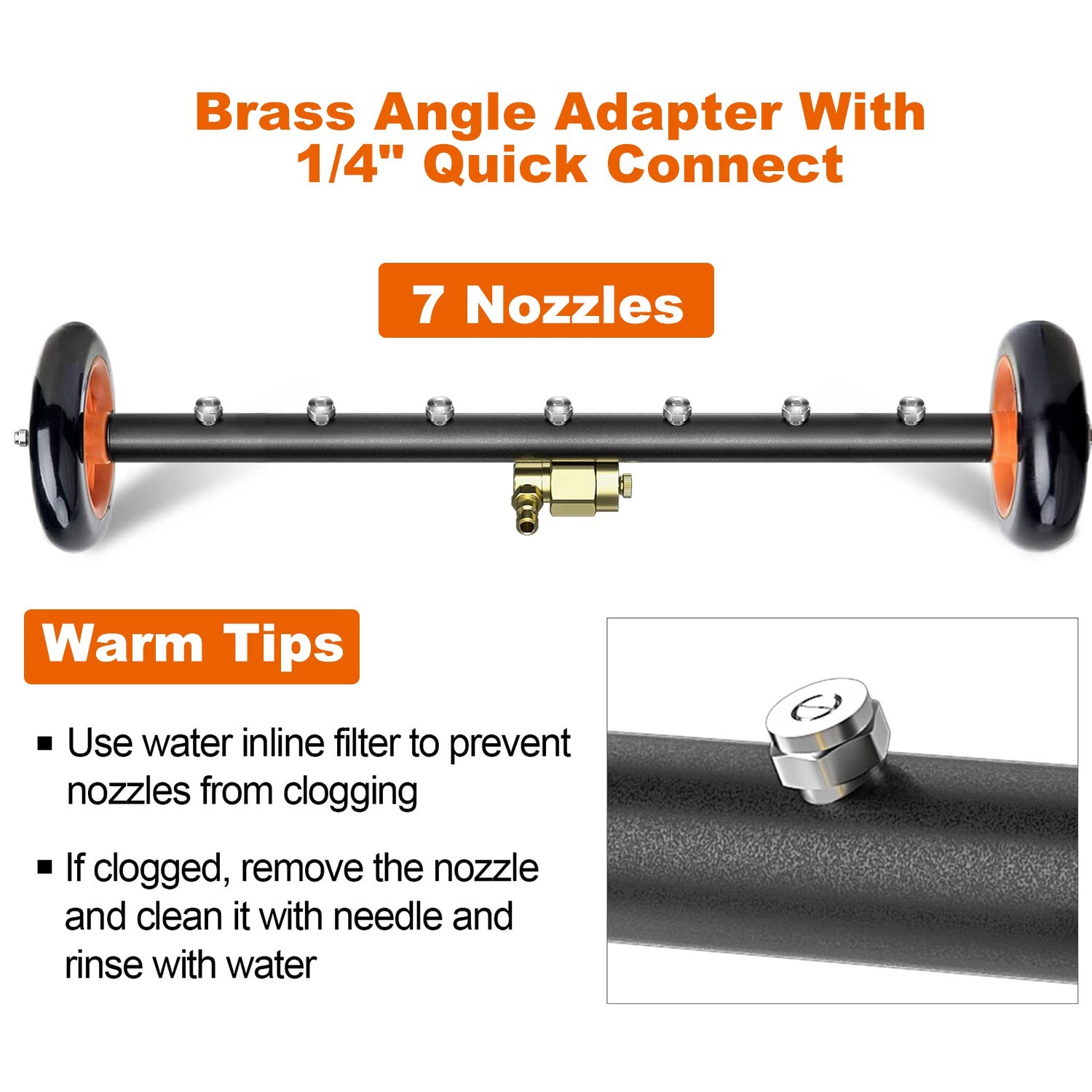 24″ Pressure Washer Water Broom Undercarriage Cleaner Driveway Surface Cleaner
