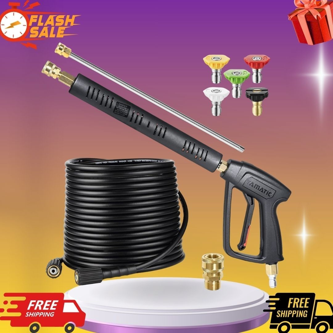 NEW Pressure Washer Gun Hose Kit 50FT 3/8 Quick M22 4000 PSI