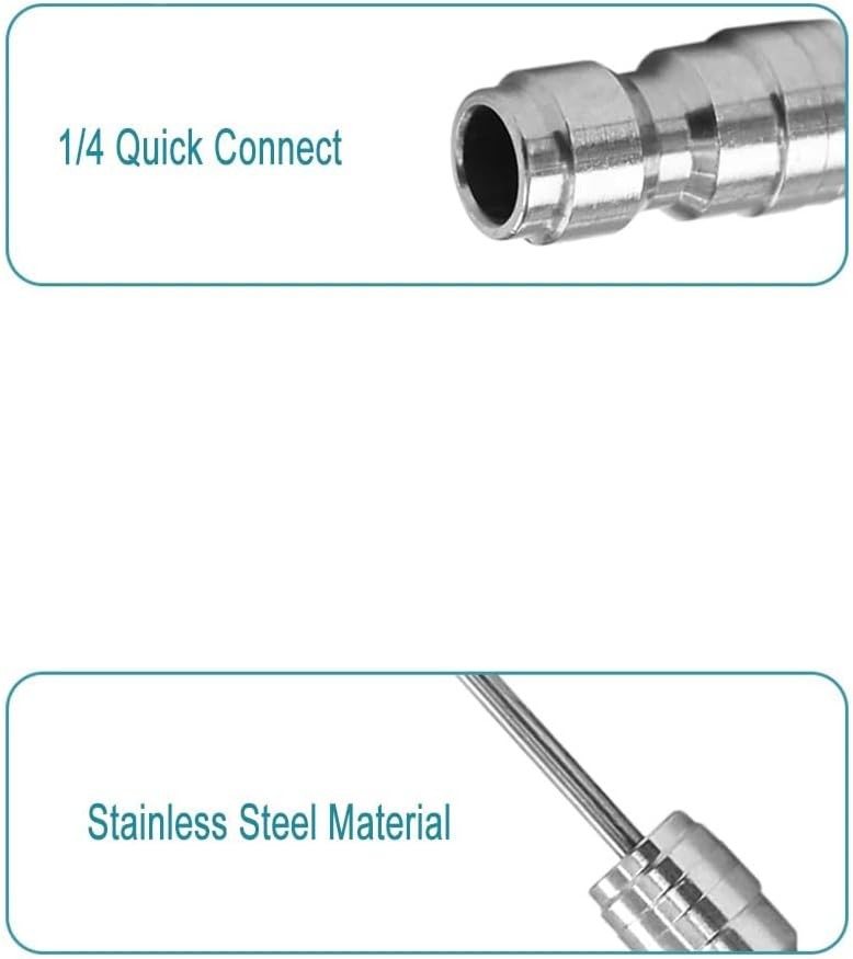 Pressure Washer Needle Nozzle Crevice Cleaning Tip 1/4 Inch Quick Connect AC