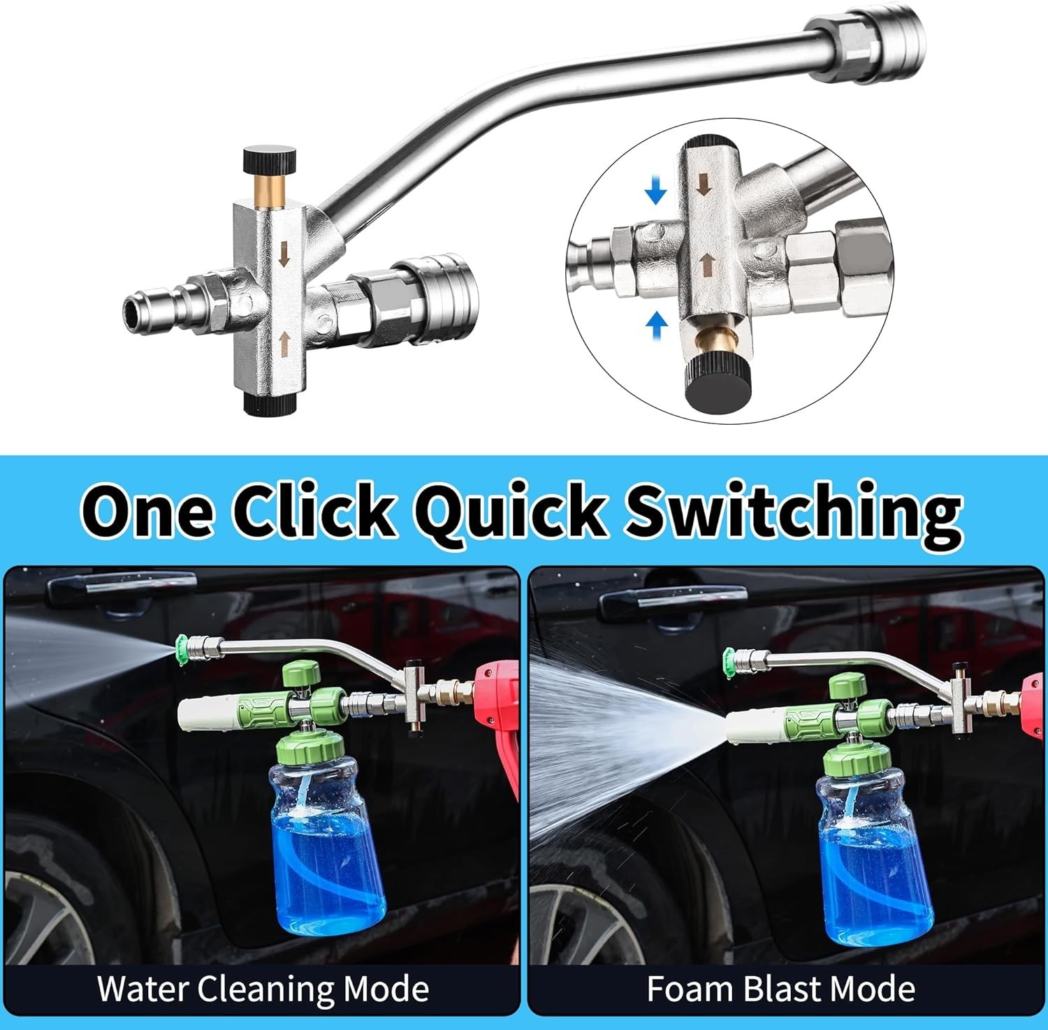Compatibility Foam Cannon Dual Connector Pressure Washer Adapter 1/4 Quick Co…