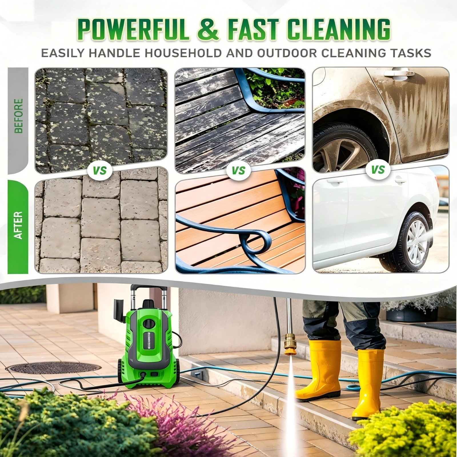 4200 PSI 2.5 GPM High-Pressure Electric Power Cleaner Car Washer Machine Blue