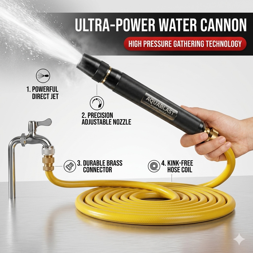 High Pressure Car Wash Water Gun Spray Nozzle Portable Garden Hose Washer