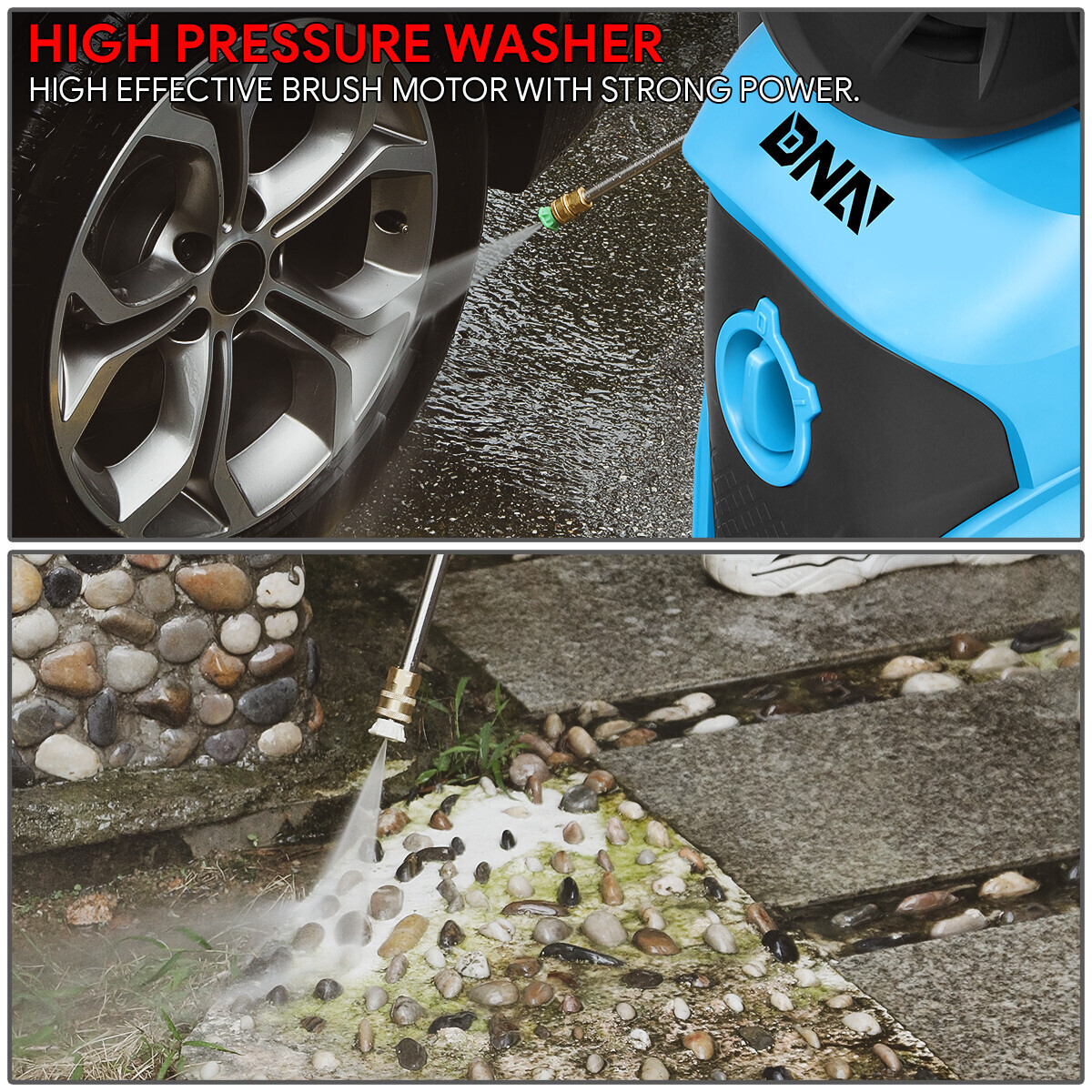 2176PSI 2.4 GPM Portable Electric Pressure Washer High-Power Car Cleaner Machine