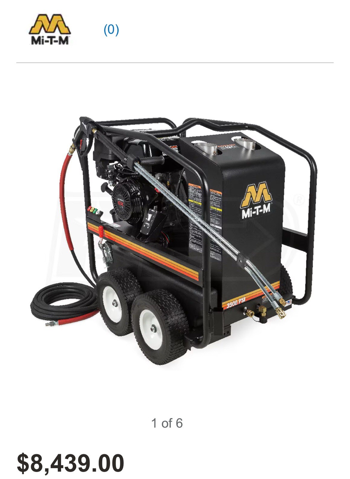 Mi-T-M Gh-3003-3Mgh Medium Duty 3000 Psi 2.8 Gpm Hot Water Gas Pressure Washer