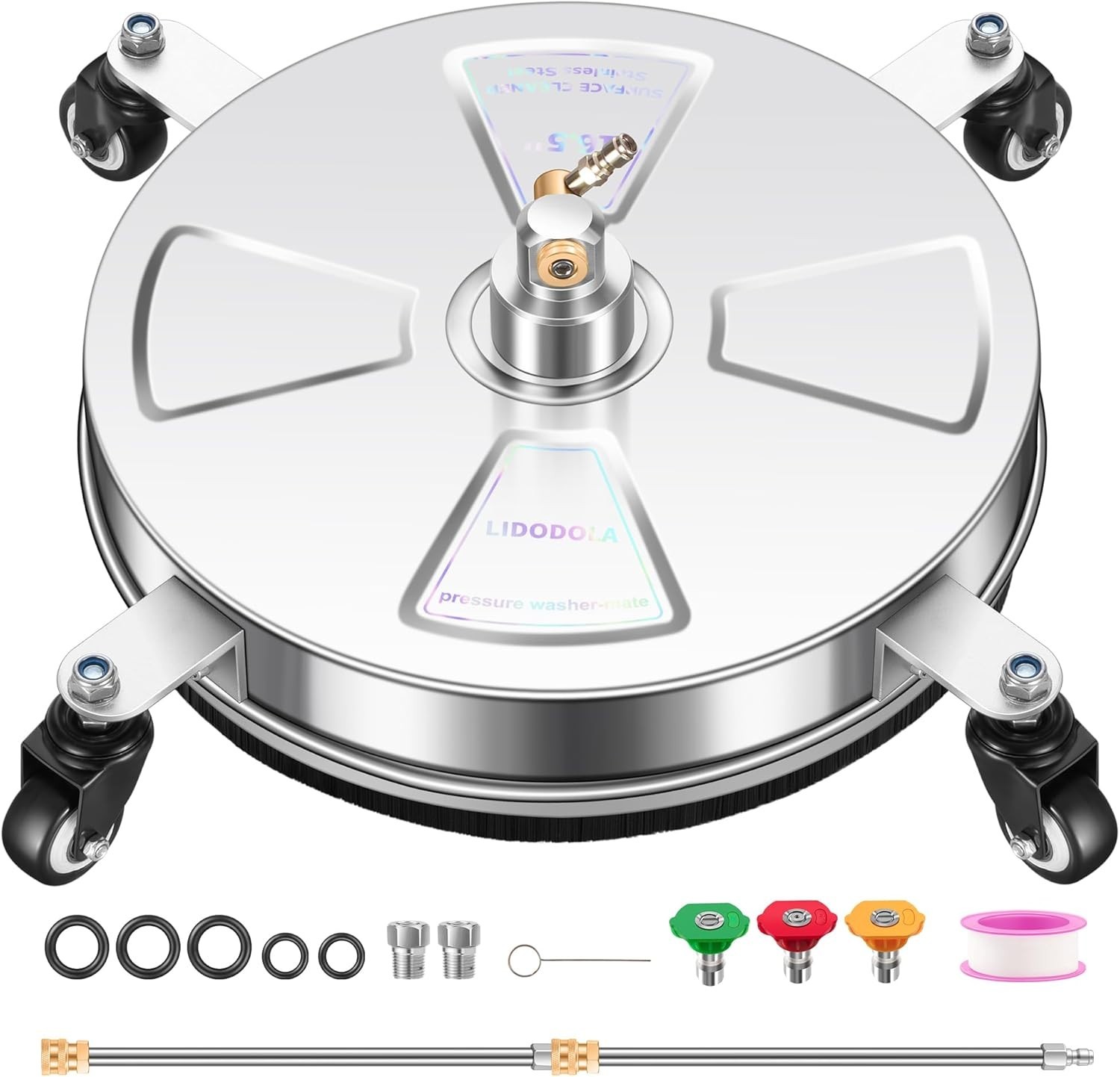 High-Performance Surface Cleaner with 4 Wheels for Effortless Cleaning Solutions
