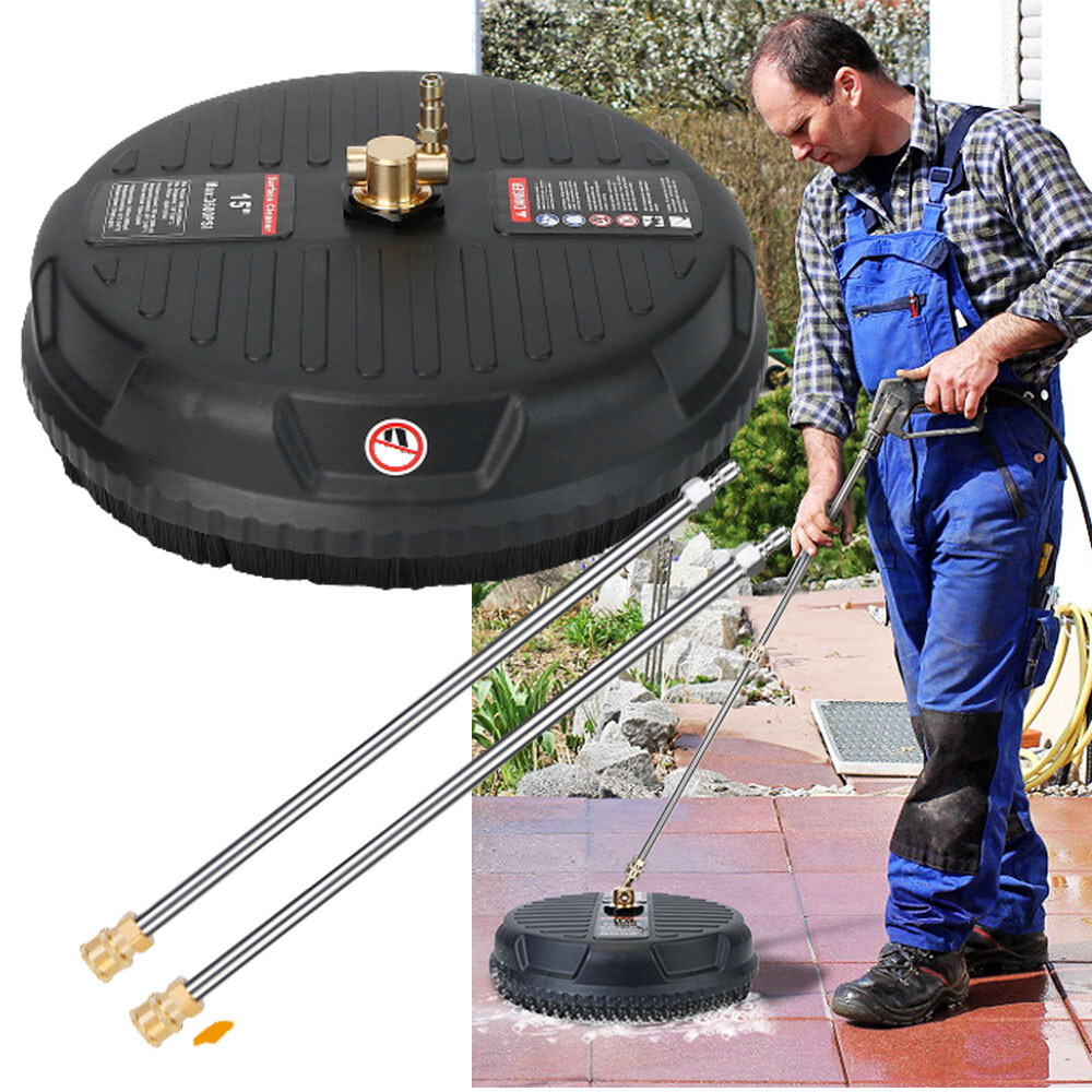 15″ Pressure Washer Surface Cleaner with 2 Extension Wand & 1/4 Connect 4000 PSI
