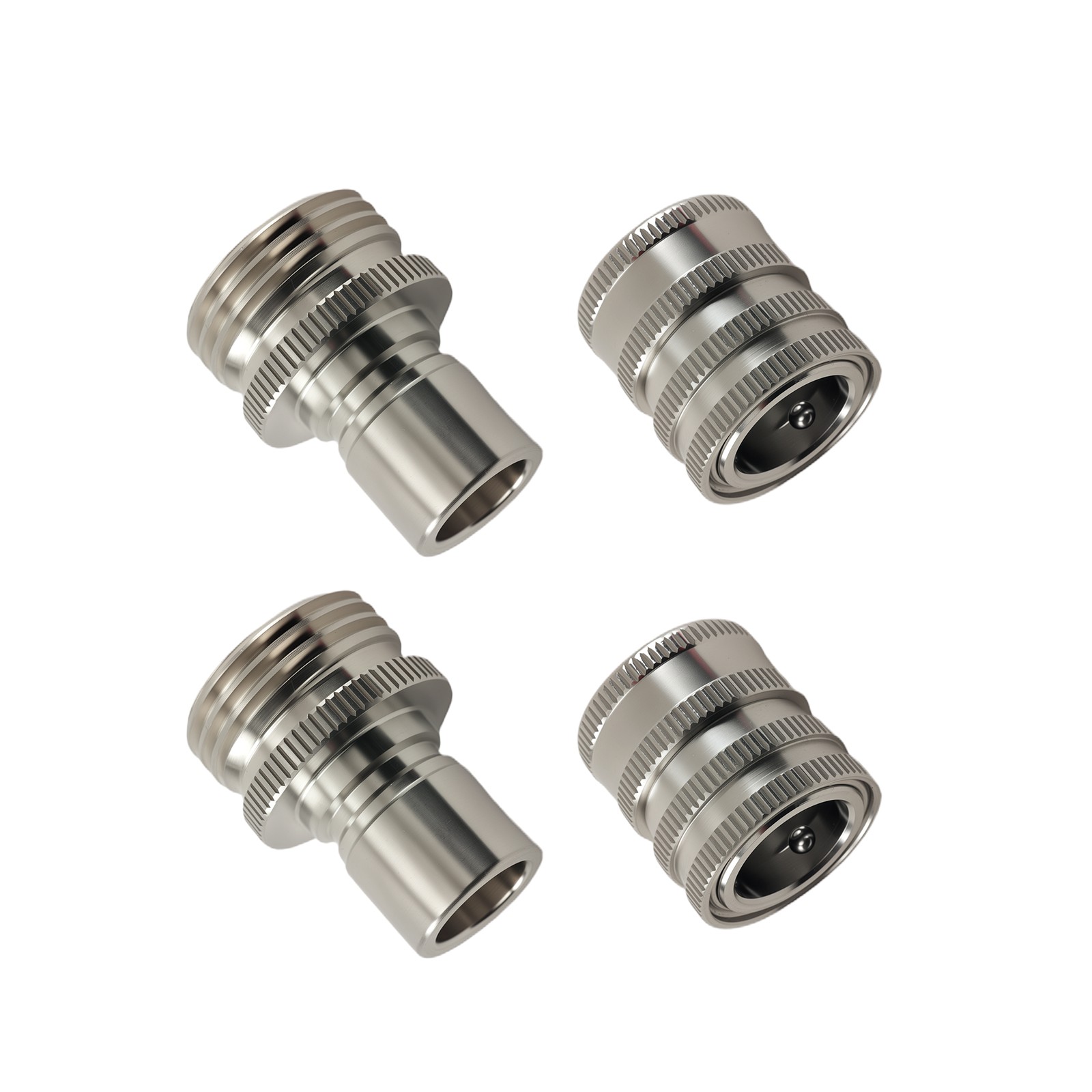 4Pcs Stainless Steel 3/4in Quick Connect Pressure Washer Adapter Garden Hose
