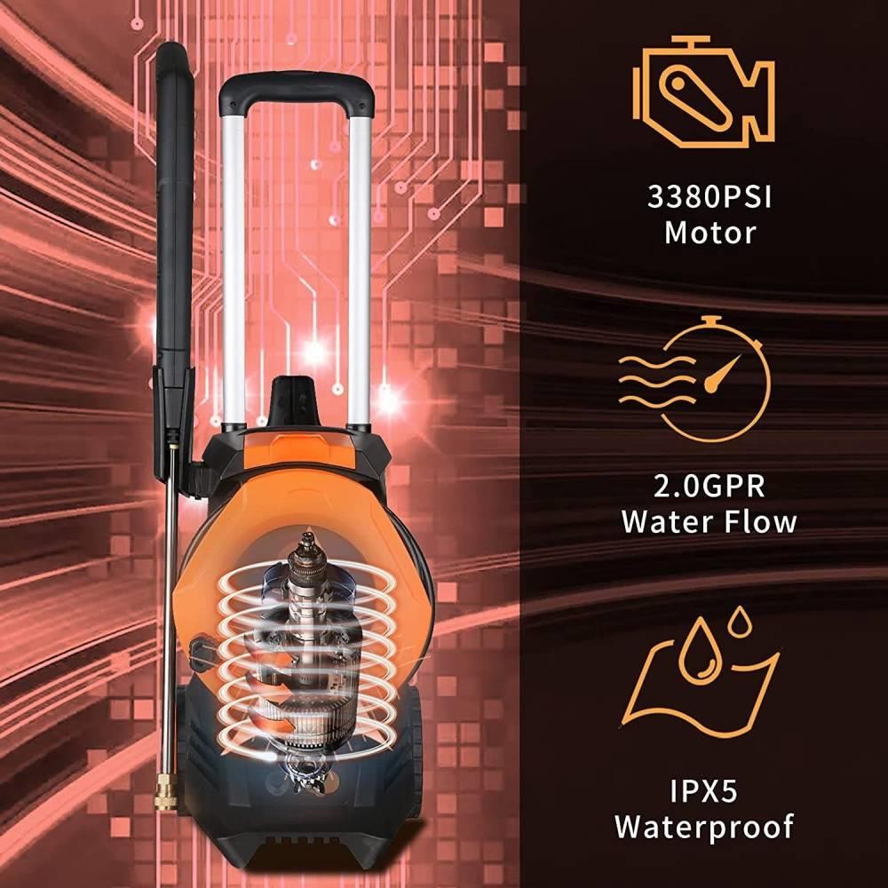 3380PSI 2 GPM Portable High-Pressure Washer Power Cleaner Car Washing Machine US