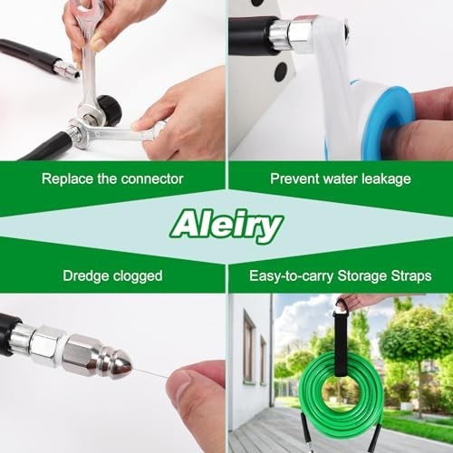 Sewer Jetter Kit 50 FT 5800 PSI 1/4 NPT Pressure Washer Drain Cleaning Hose