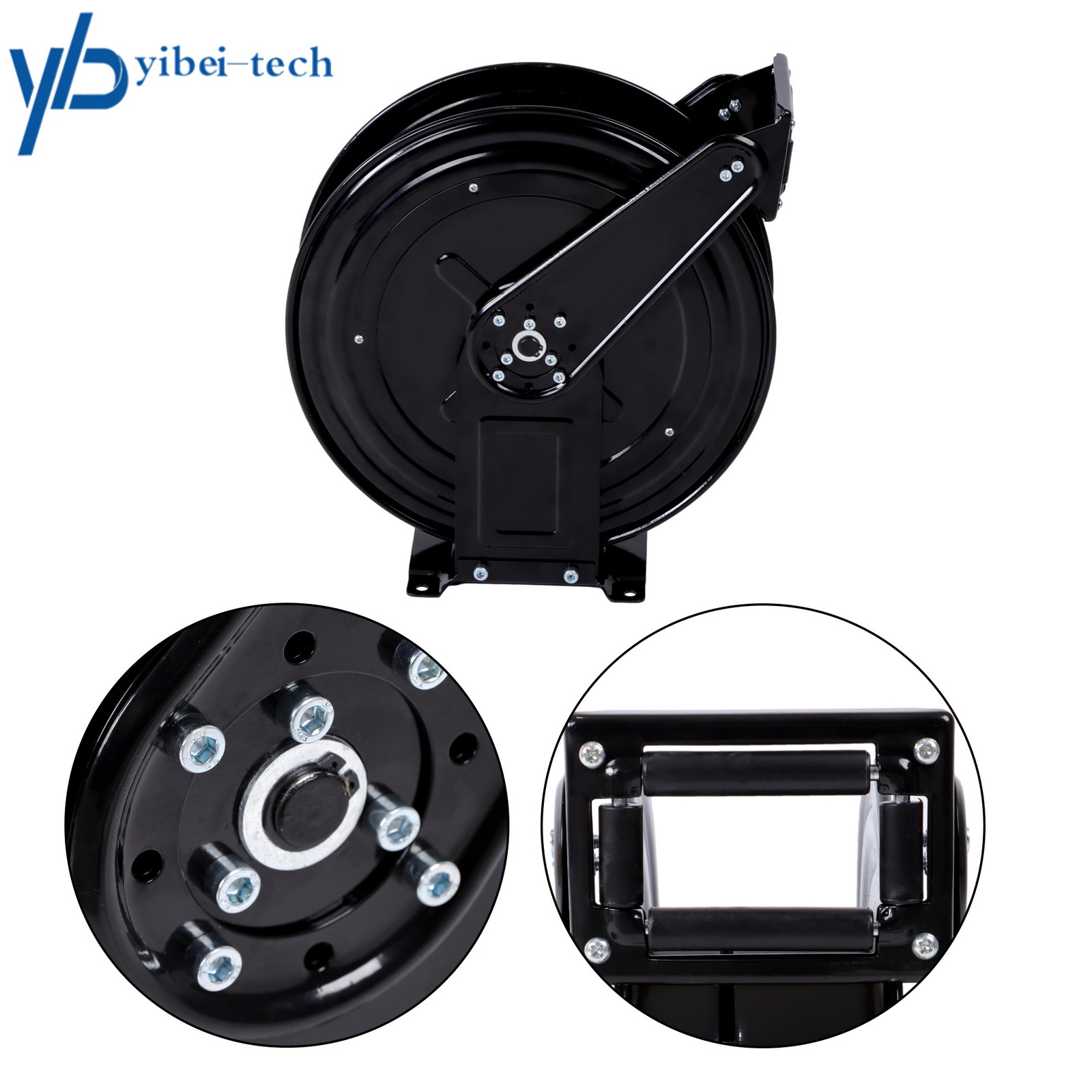 Pressure Washer Hose Reel 50ft with Swivel Arm, 3/8″ NPT Outlet Pipe, 4000 PSI