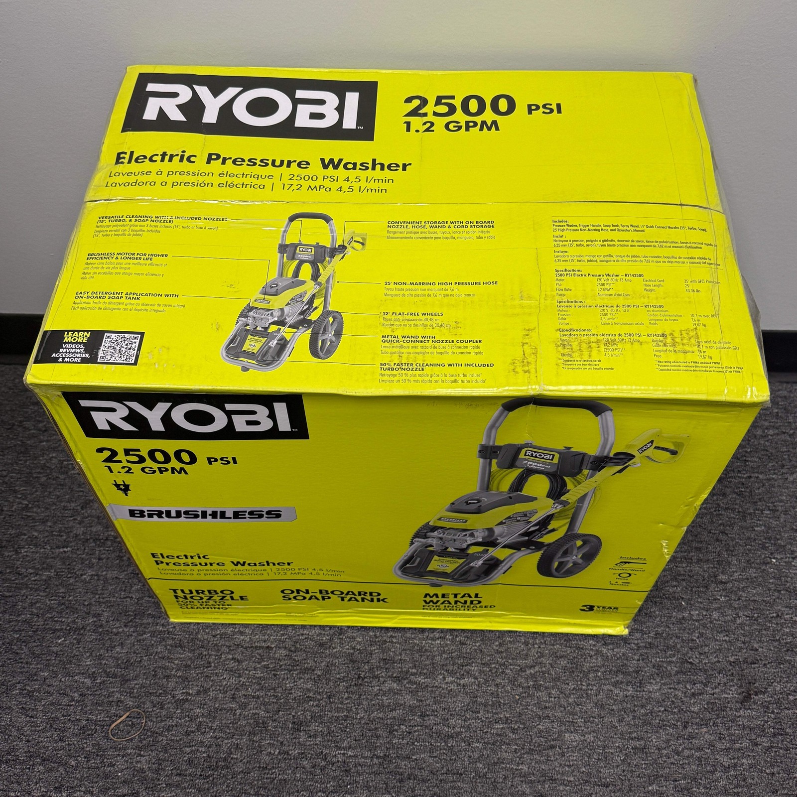New Ryobi 120V Electric Pressure Washer RY142500