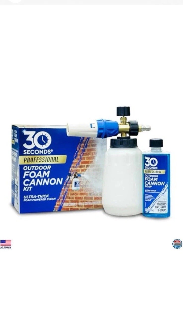 Foam Cannon Kit – Pressure Washer Sprayer + 8 Fl. Oz. Soap – Foaming Cleaner for