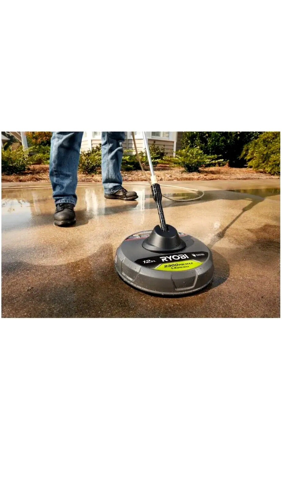 RYOBI 12 in. 2300 PSI Electric Pressure Washer Surface Cleaner with Caster