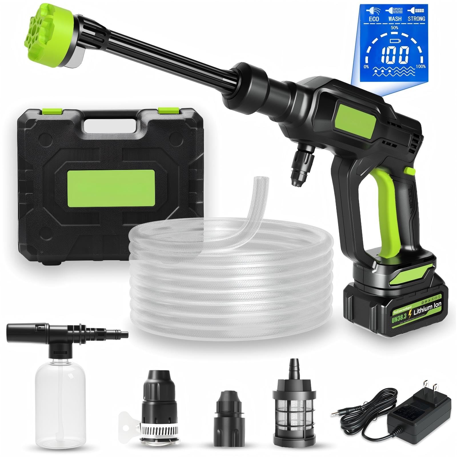 Cordless Portable Washer, Handheld Washer with 6-in-1 Nozzle, Battery Operate…