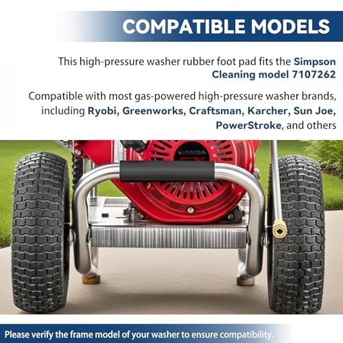 Rubber Feet for Gas Pressure Washers – Compatible with Most Brands, 2 Pcs