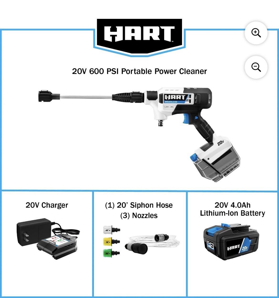 Hart Brushless 600 psi Portable Power Washer