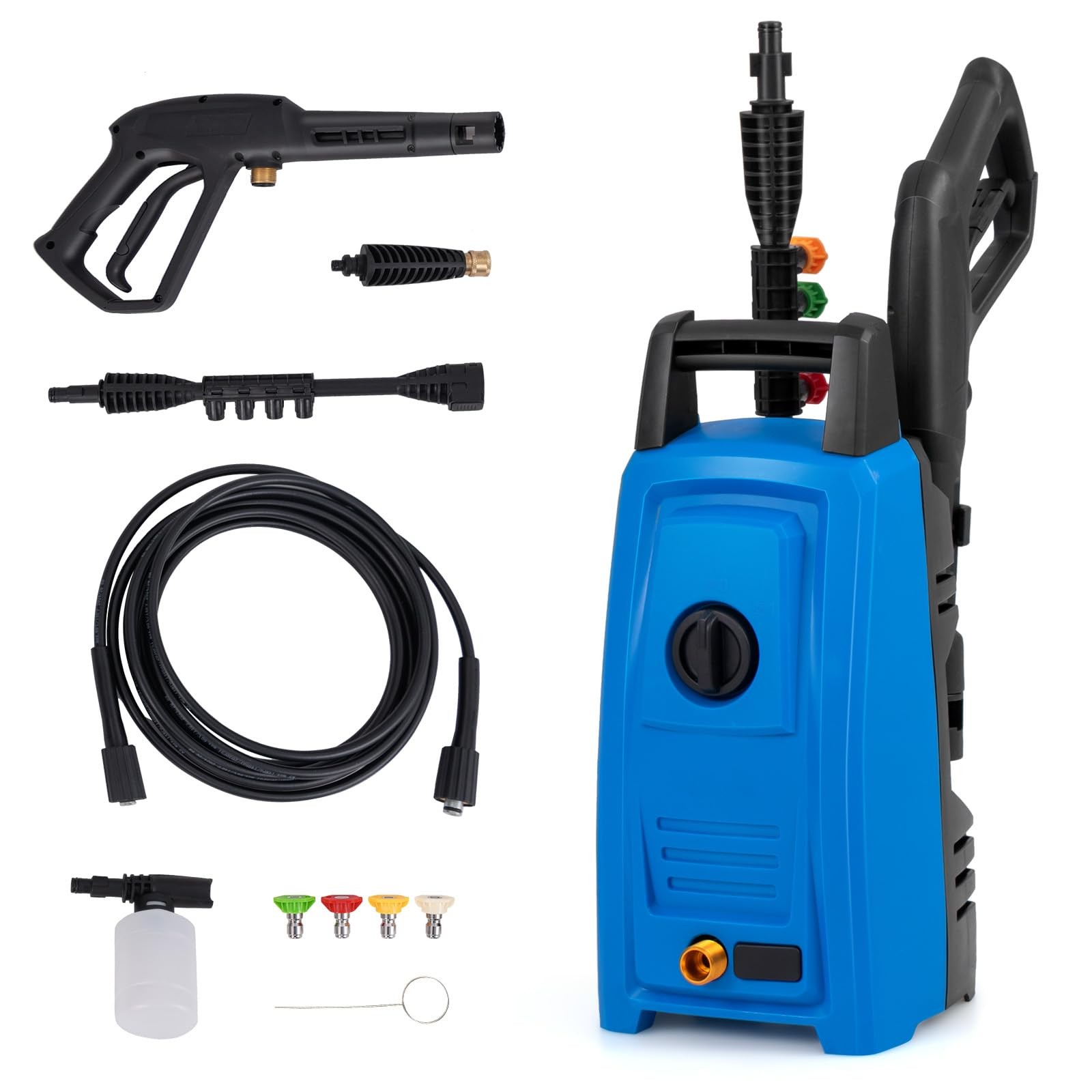 Costway Electric Pressure Washer Max 1900 Psi 1.8 Gpm Power Washer 4 Nozzles