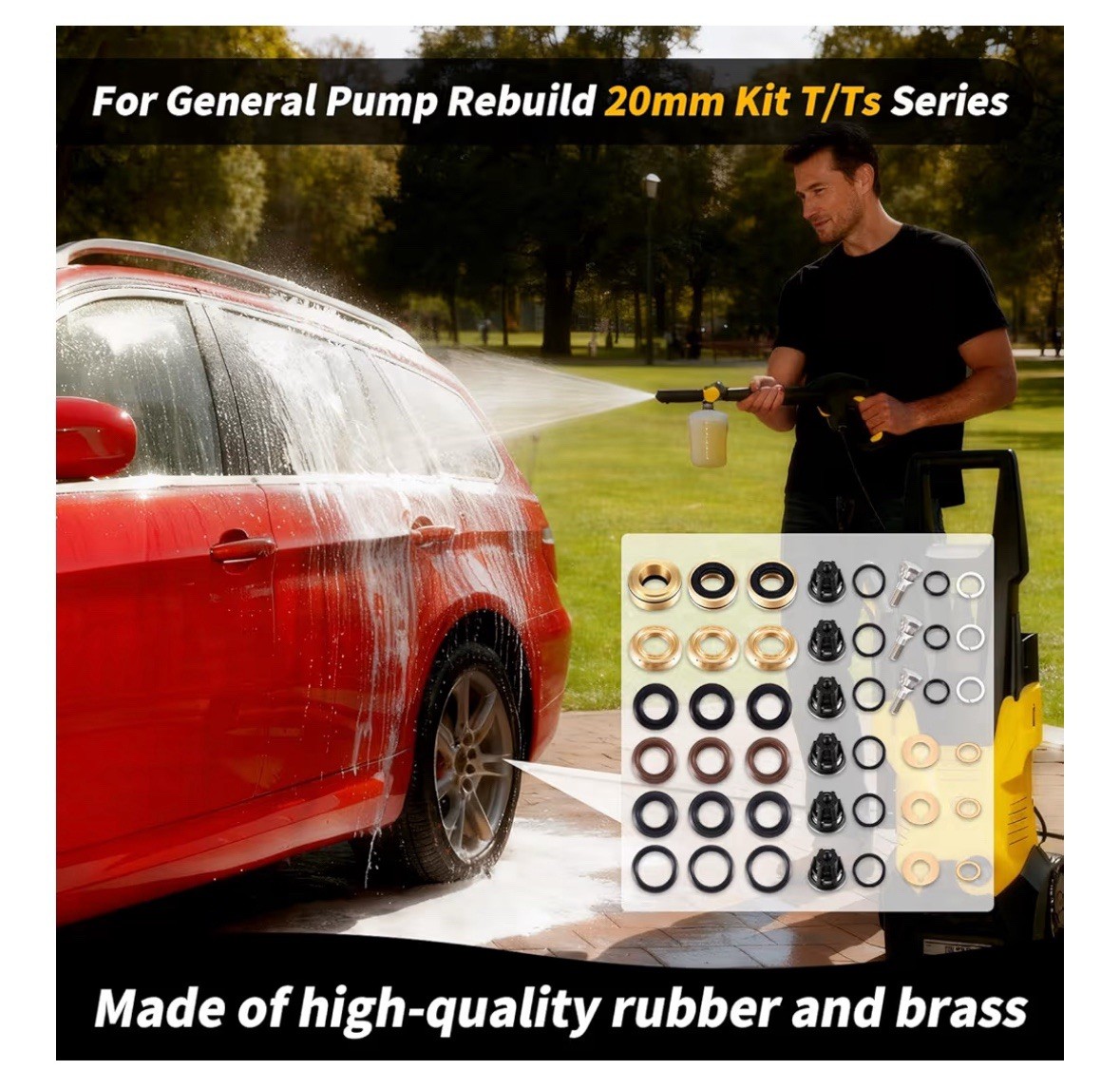 Rebuild 20mm Kit Pressure Washer Pump Rebuild Kit Compatible with General Pump