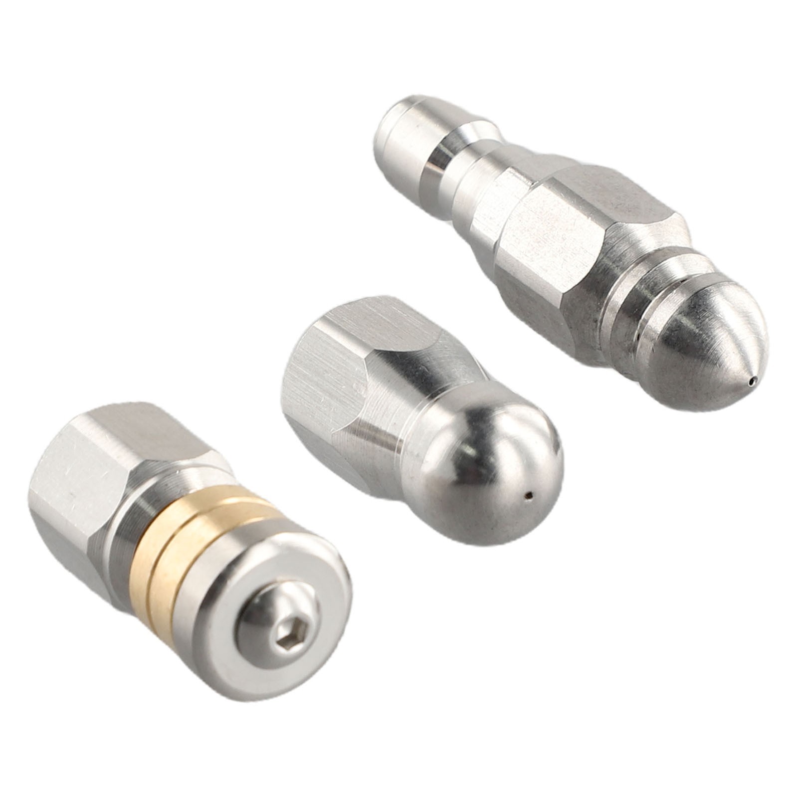 3 PCS For Sewer Jetter Rotary Nozzle 1/4 In Pressure Washer Hose Quick Connect