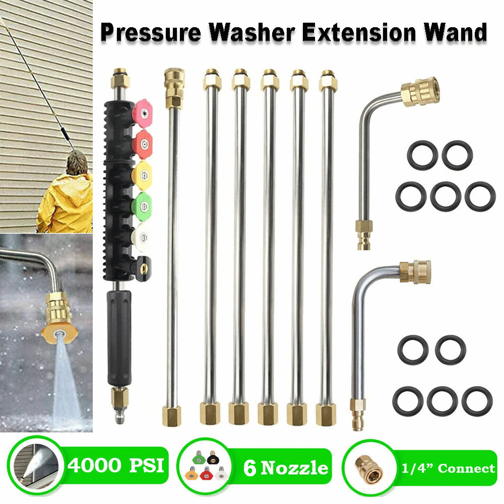 Pressure Washer Extension Wand,1 Gutter Cleaner Attachment Curved Rod, 4000 PSI
