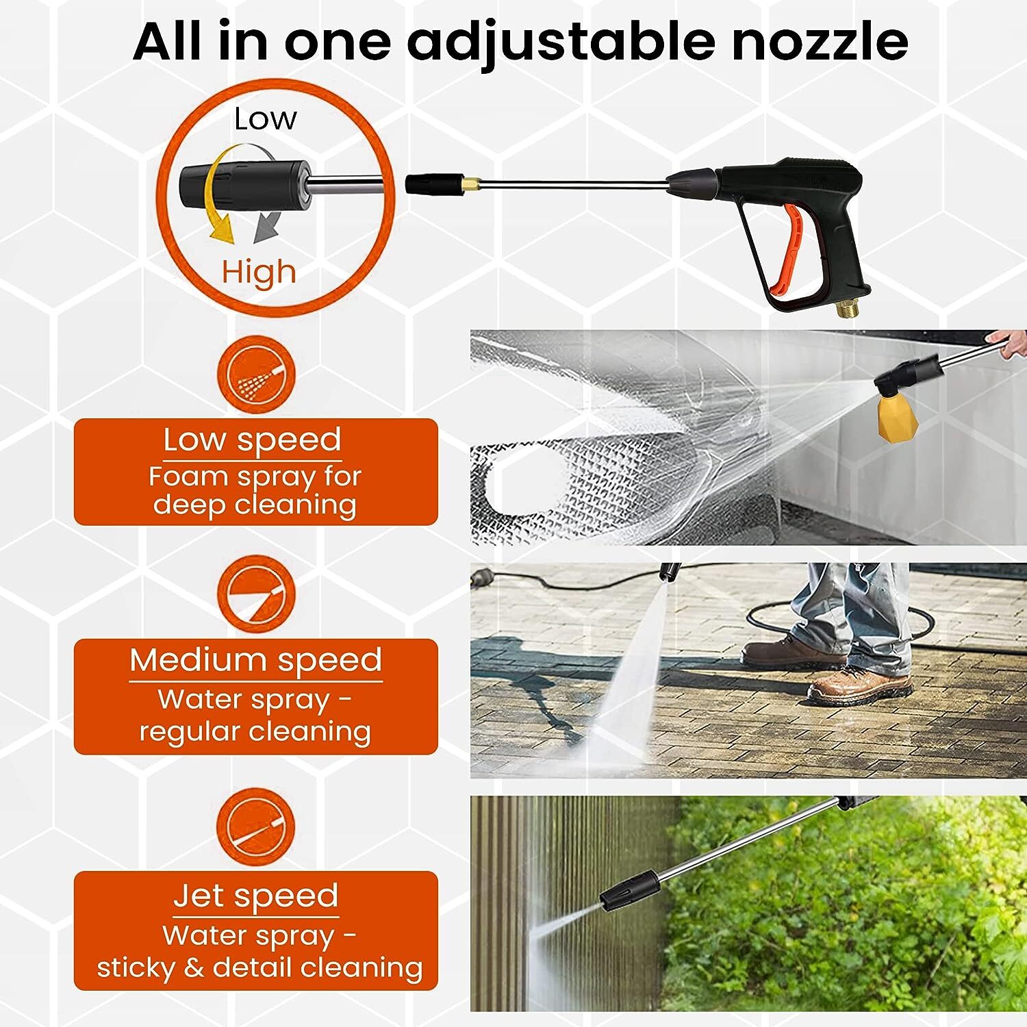 AGARO Supreme High Pressure Washer, 1800 Watts, for Car & Home Cleaning Purpose