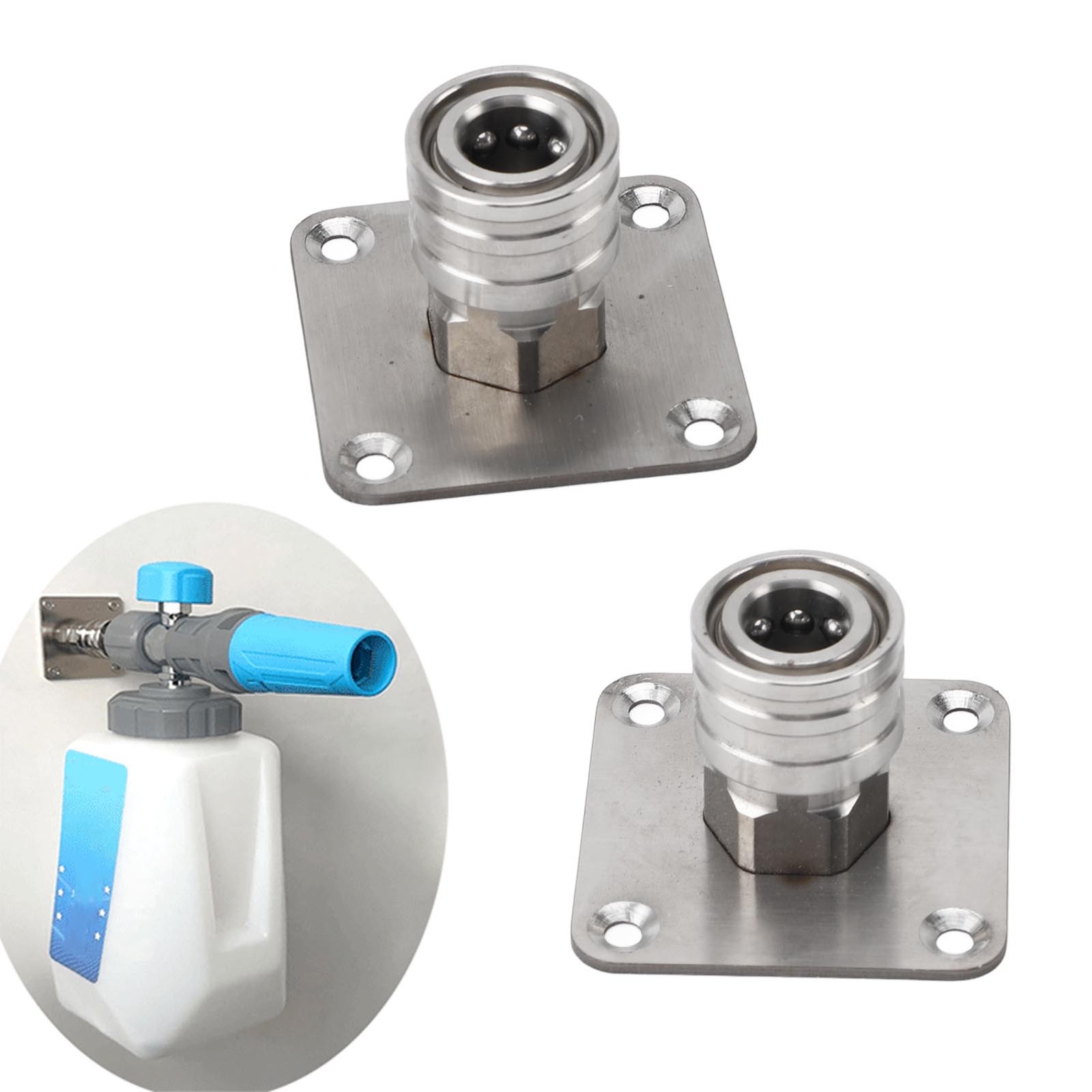 2 Pcs Pressure Washer Foam Cannon Holder Stainless Steel Wall Mount Recommended