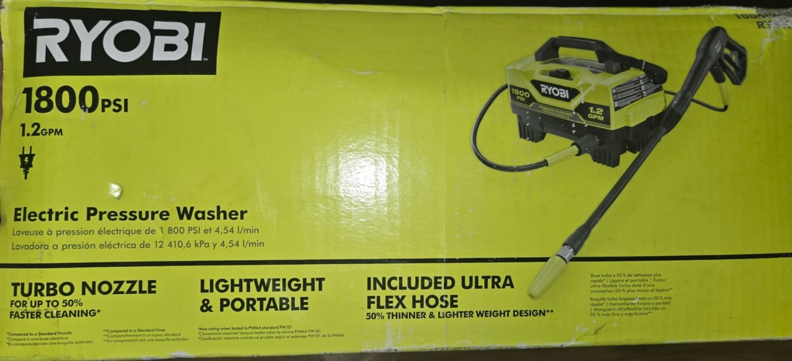Ryobi Premium Electric Pressure Washer 1800 PSI RY141802VNM NEW