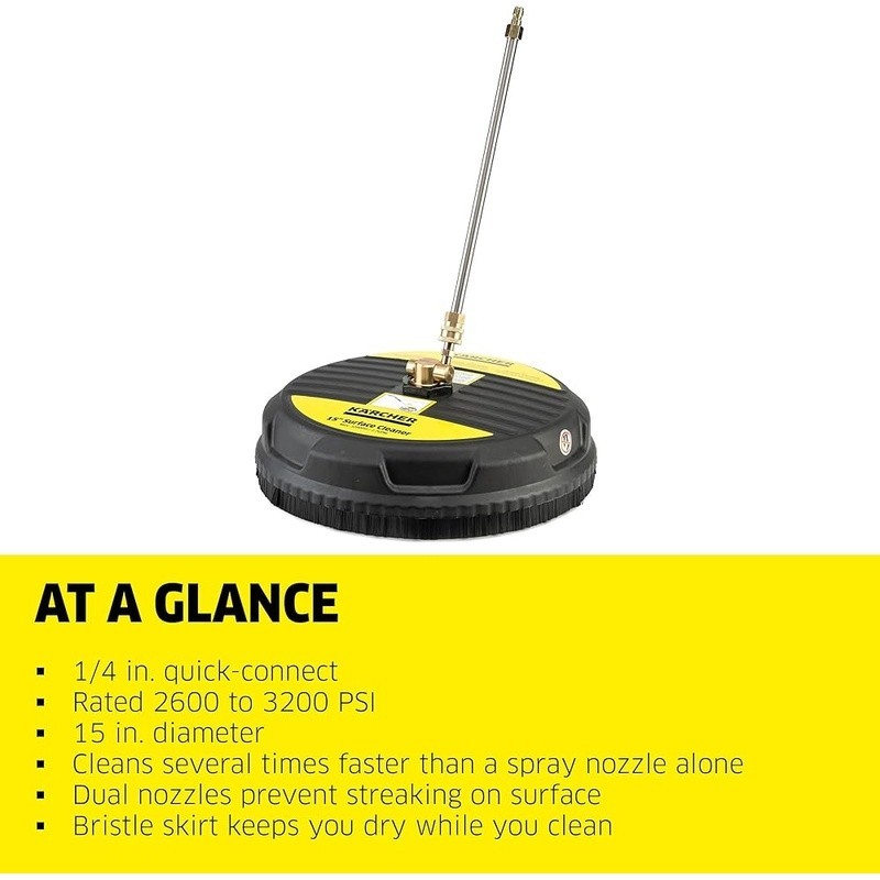 Pressure Washer Surface Cleaner 15inch Quick Connect Multi-Surface Cleaning Tool