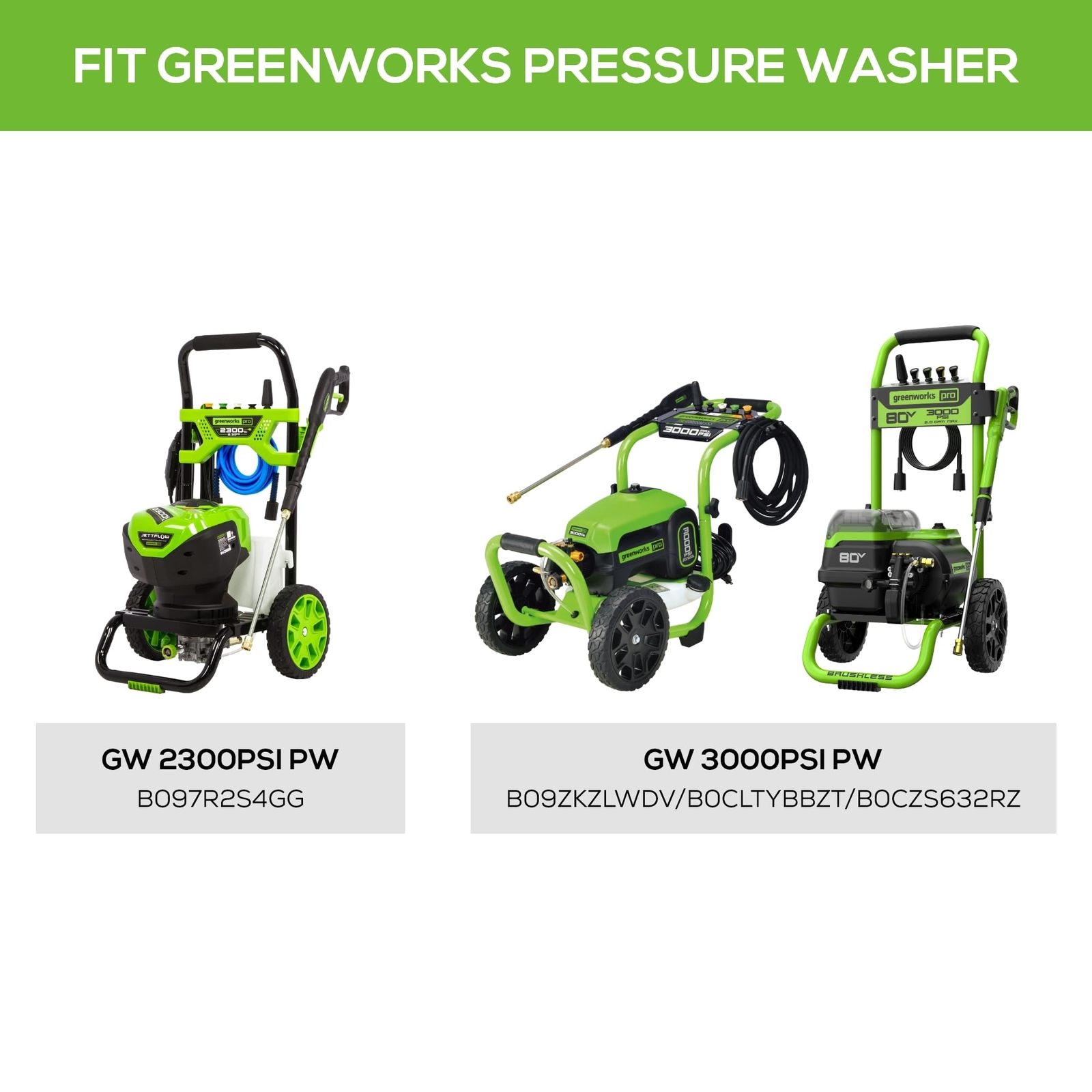 GreenWorks 12 Inch Pressure Washer Surface Cleaner for Driveways Patios Decks