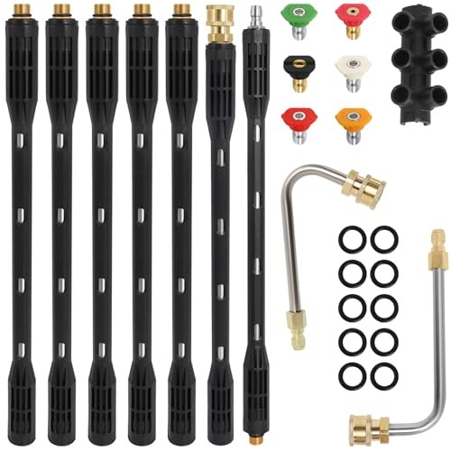 Upgraded Pressure Washer Extension Wand,Up to 115in,4000 PSI Gutter Cleaner