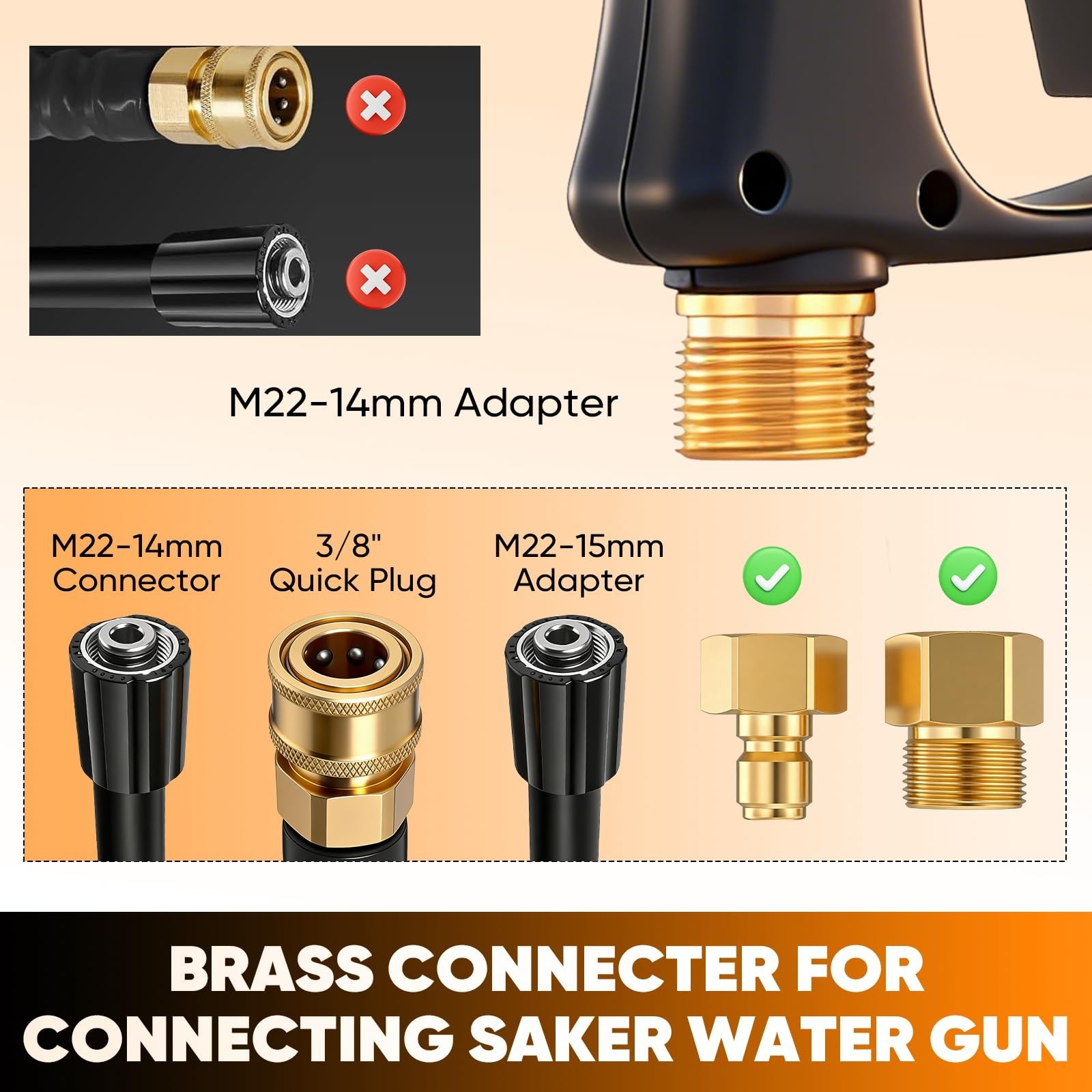 Foam Cannon Dual Connector for Pressure Washer Kit, Spray Gun & 5 Nozzles – Car