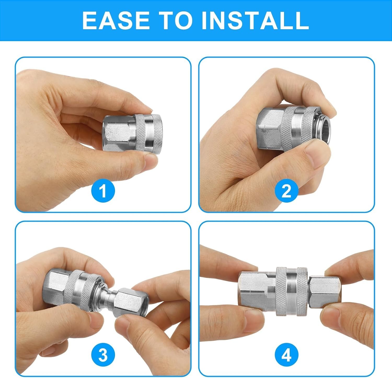 8 Pack Pressure Washer Quick Connect 3/8 Inch, Pressure Washer Fittings Stainles