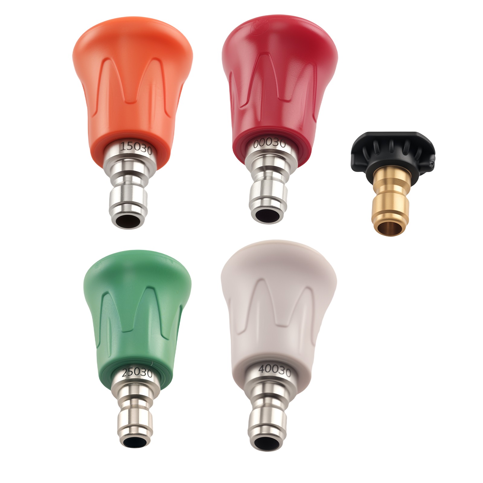 5pcs Pressure Washer Nozzle Tips Set w/ Guard 1/4″ QC Universal Fit