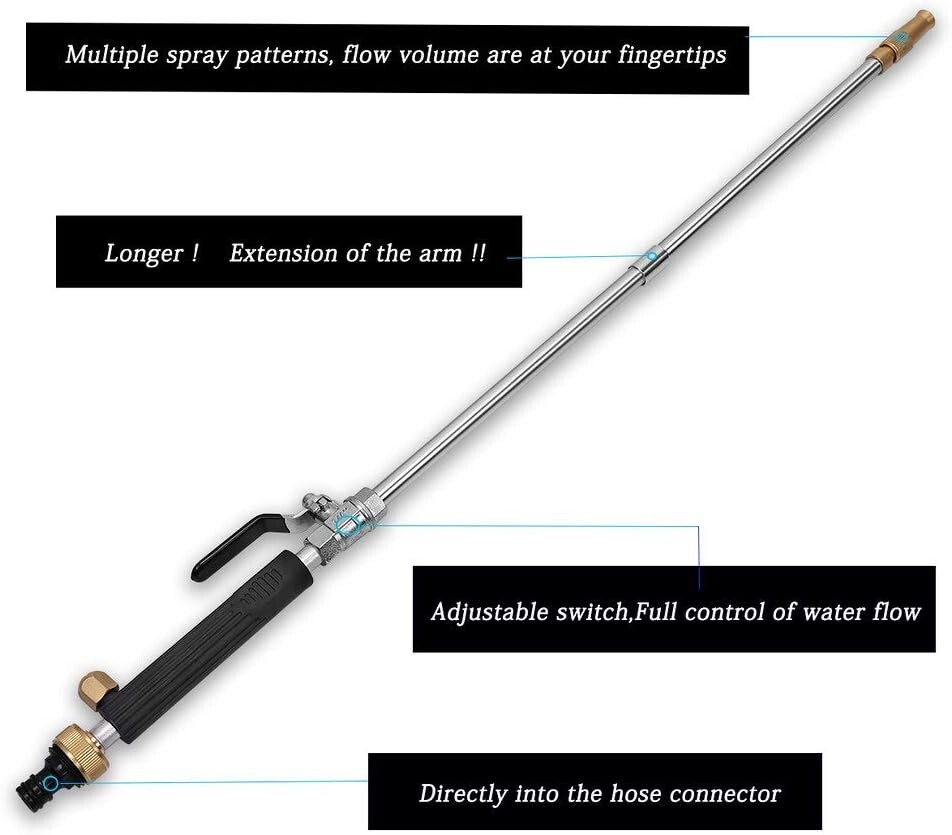 Compact High Pressure Washer with 39″ Extendable Wand Perfect for Cars & Patios