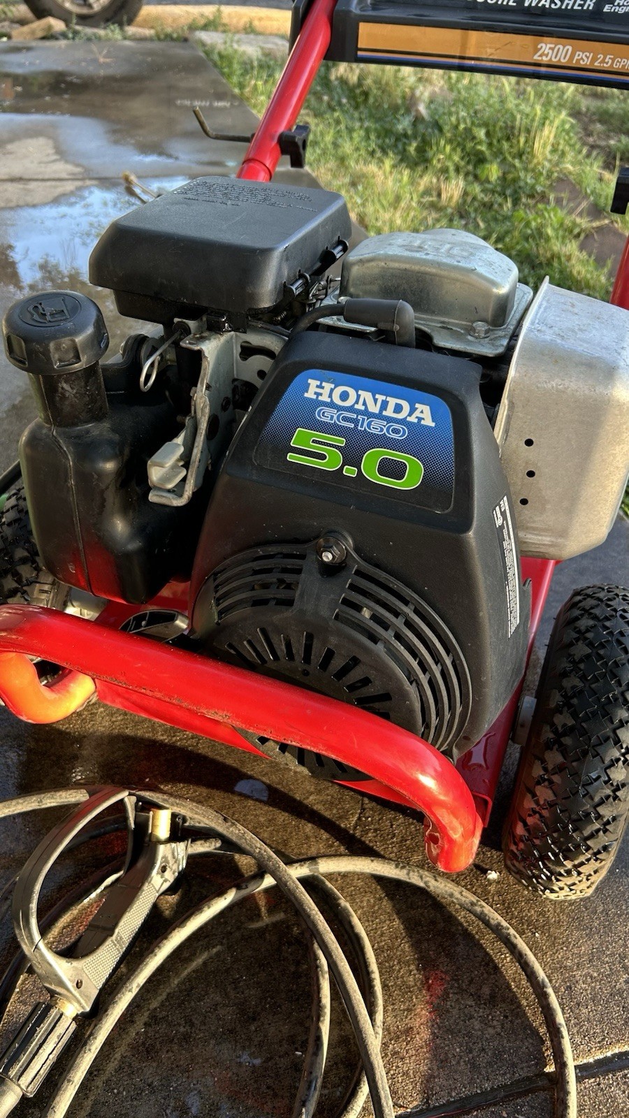 Troy-Bilt 2500 PSI 2.5 GPM with Honda engine GC160 160cc,5.0 HP.hose(No washer g