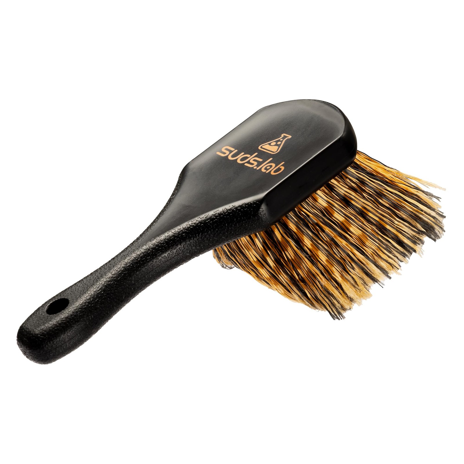 Suds Lab SB Wheel Spoke Tire Brush, Soft Bristle Black and Brown