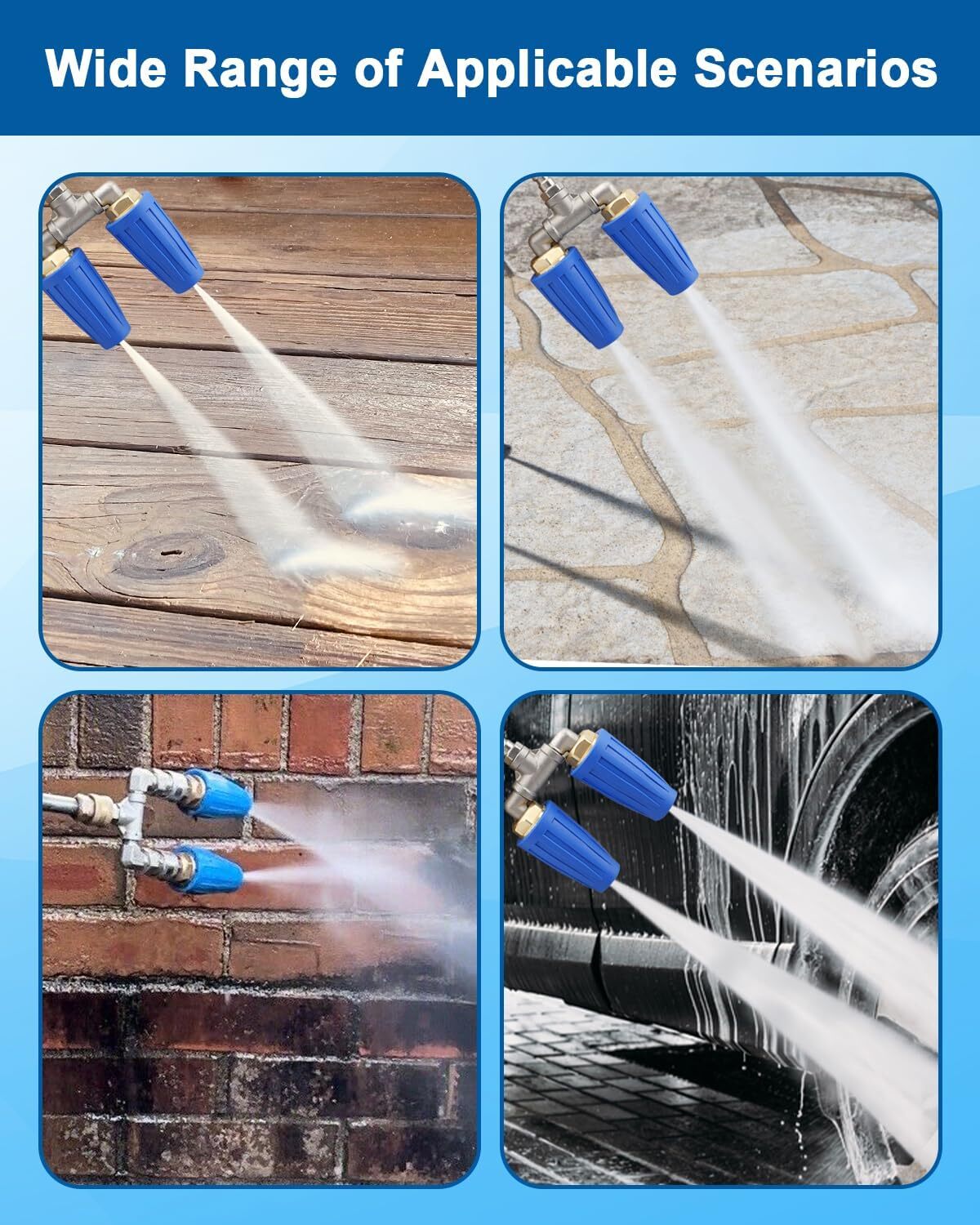 4000 PSI Dual Turbo Nozzle Pressure Washer 4-6 GPM 1/4″ Quick Connect Spray Tip