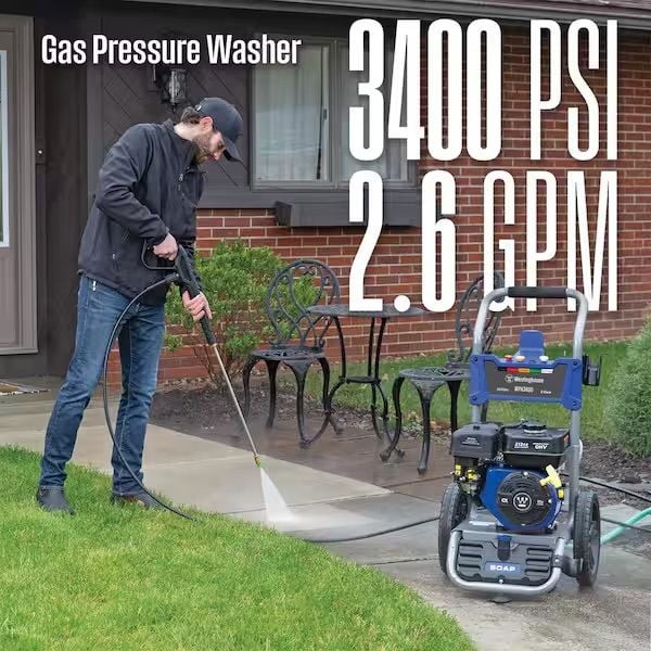 Westinghouse WPX3400 3400 PSI 2.6 GPM Gas Powered Pressure Washer with 5 Quick