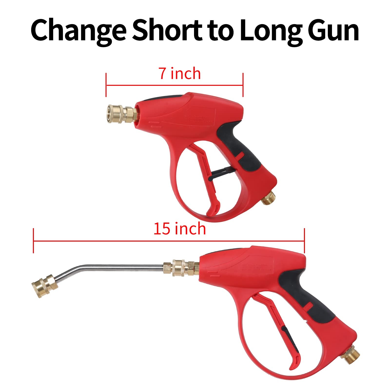 Short Pressure Washer Gun 3000 Psi 7 Inch Replacement Extension Curved Wand 5 No