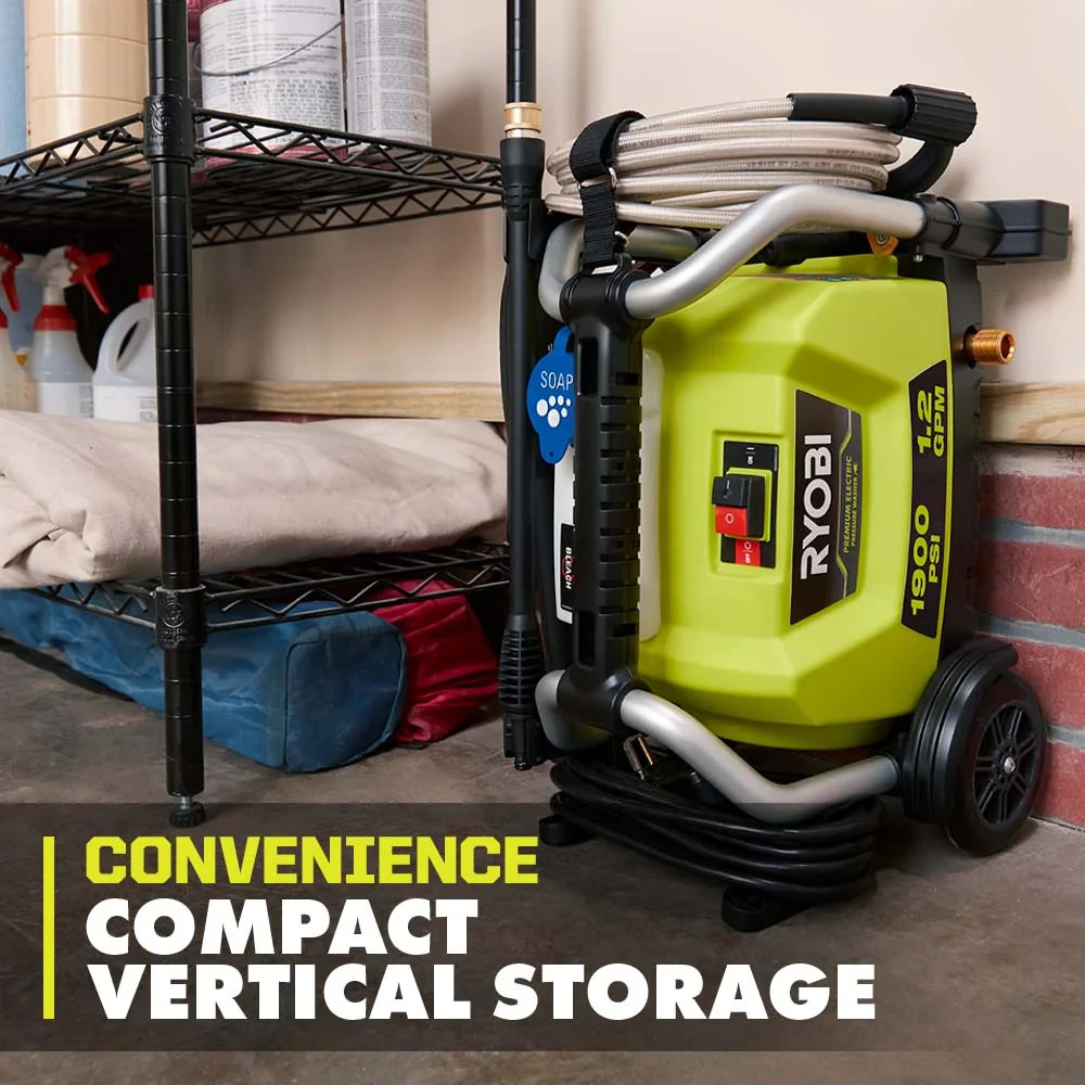 RYOBI 1900 PSI 1.2 GPM Cold Water Wheeled Corded Electric Pressure Washer
