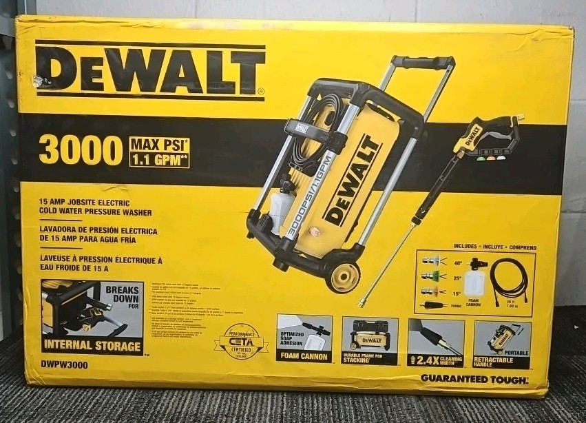 DeWalt Tools DWPW3000 15Amp Jobsite Electric Cold Water Pressure Washer