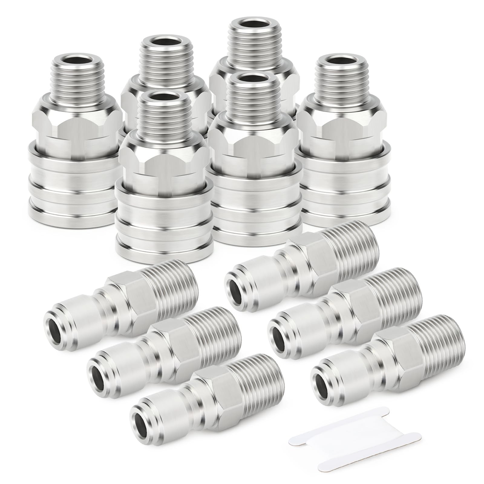 6 PCS 304 Stainless Steel 1/4 Inch Female NPT Pressure Washer Quick Connect