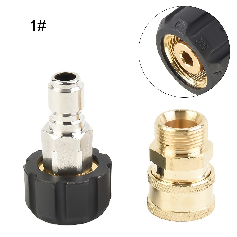 Set Pressure Washer Adapter Quick Connect To 1/4?? 3/8?? 14mm 15mm 5000 PSI